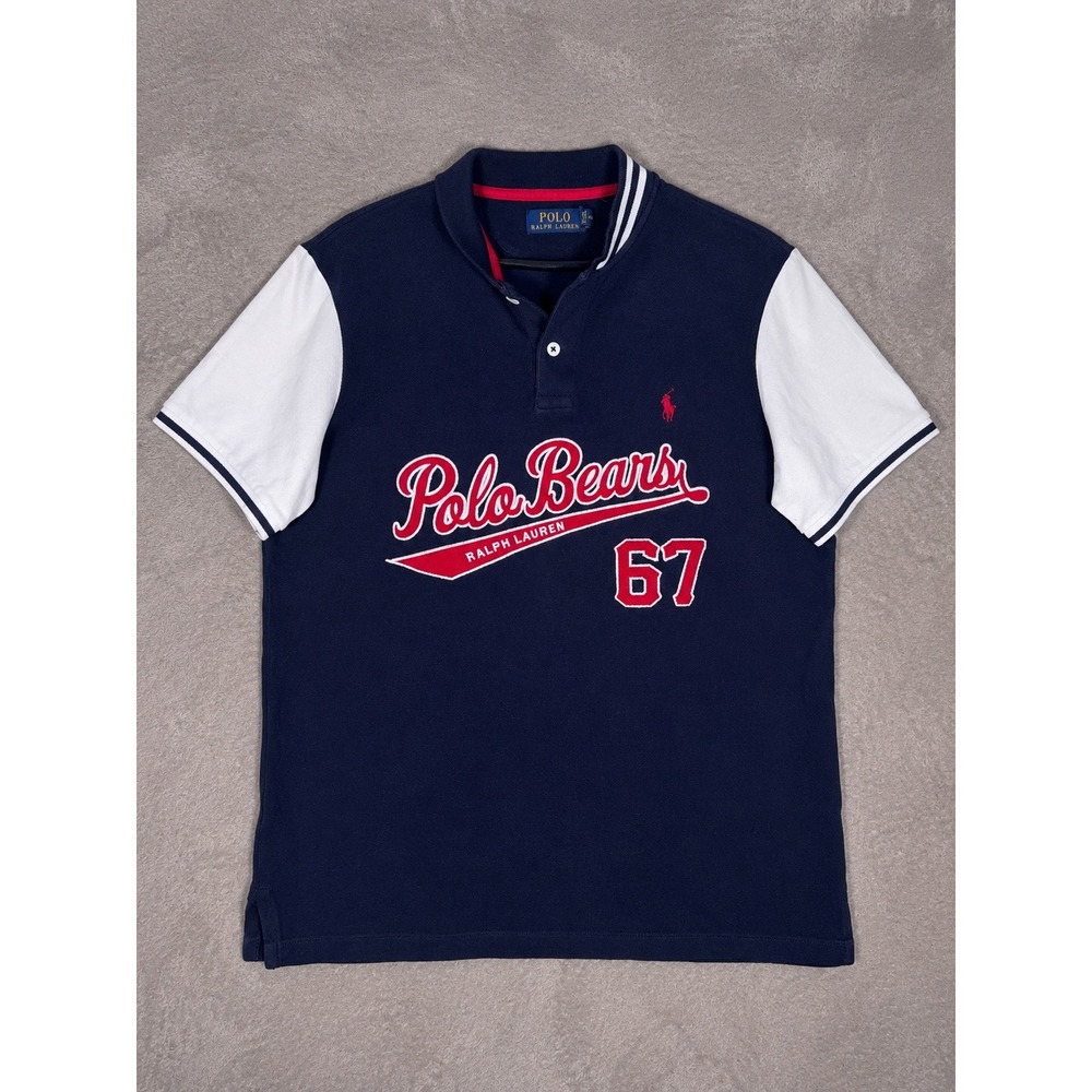 Polo Ralph Lauren Baseball Jersey Polo Mens Medium Navy Polo Bears 67 Varsity